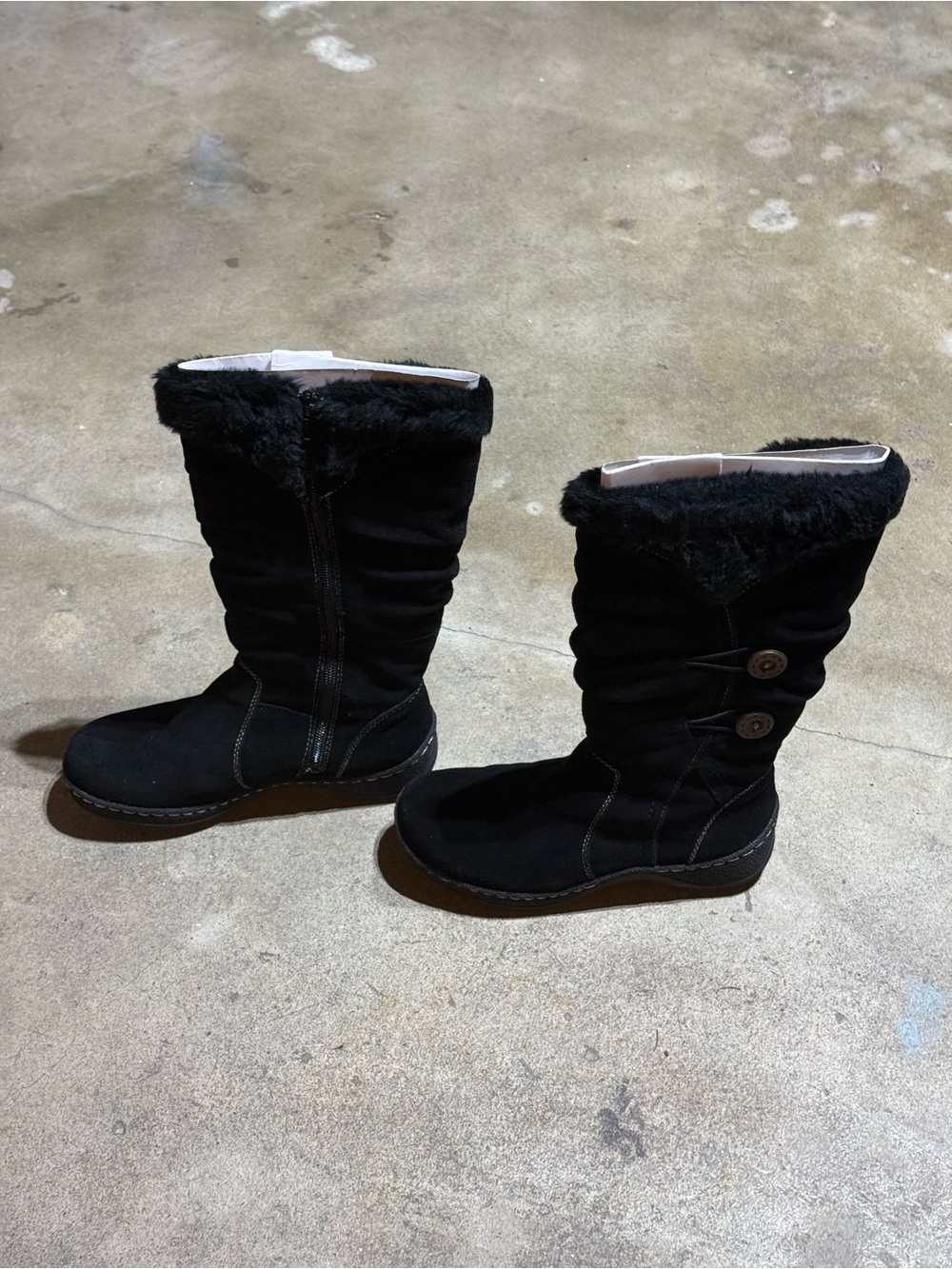 Bass Black Faux-Fur Winter Boots